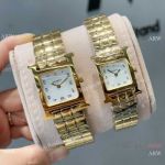 Replica Hermes Heure H Sapphire Yellow Gold White Dial Watches
